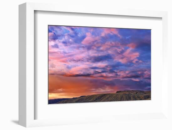 Canada, British Columbia, Cache Creek. Stormy clouds over prairie at sunrise.-Jaynes Gallery-Framed Photographic Print