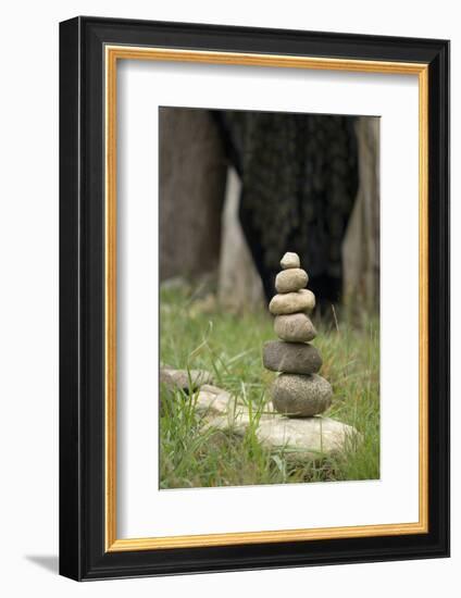 Canada, British Columbia, Cowichan Valley. Balanced Rocks at a Lavender Farm-Kevin Oke-Framed Photographic Print