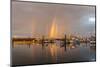 Canada, British Columbia, Inside Passage. Rainbows over Port Mcneill Marina-Jaynes Gallery-Mounted Photographic Print