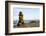 Canada, British Columbia, Russell Island. Rock Inukshuk in front of Salt Spring Island.-Kevin Oke-Framed Photographic Print