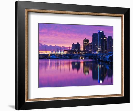 Canada, British Columbia, Vancouver, City View and Canada Place from Coal Harbour-Walter Bibikow-Framed Photographic Print