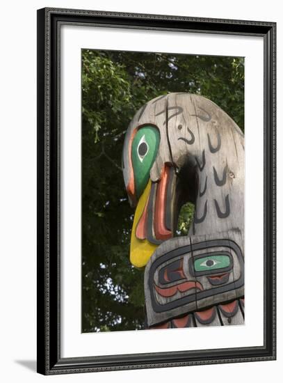 Canada, British Columbia, Vancouver Island. Eagle Above Bear Holding Fish-Kevin Oke-Framed Photographic Print