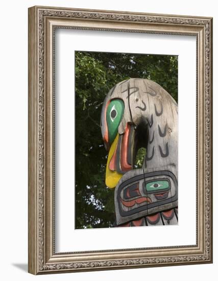 Canada, British Columbia, Vancouver Island. Eagle Above Bear Holding Fish-Kevin Oke-Framed Photographic Print