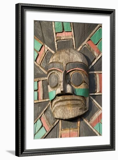 Canada, British Columbia, Vancouver Island. Raven Above Sea Serpent with Wolf and Macquinna Mask-Kevin Oke-Framed Photographic Print