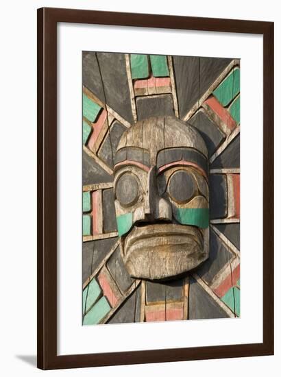 Canada, British Columbia, Vancouver Island. Raven Above Sea Serpent with Wolf and Macquinna Mask-Kevin Oke-Framed Photographic Print