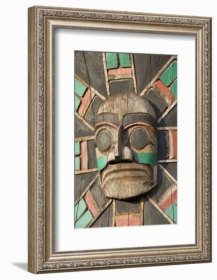 Canada, British Columbia, Vancouver Island. Raven Above Sea Serpent with Wolf and Macquinna Mask-Kevin Oke-Framed Photographic Print
