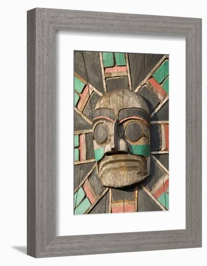 Canada, British Columbia, Vancouver Island. Raven Above Sea Serpent with Wolf and Macquinna Mask-Kevin Oke-Framed Photographic Print