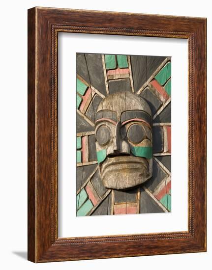 Canada, British Columbia, Vancouver Island. Raven Above Sea Serpent with Wolf and Macquinna Mask-Kevin Oke-Framed Photographic Print