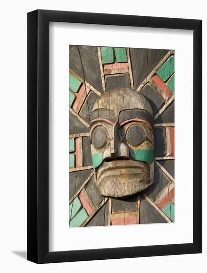 Canada, British Columbia, Vancouver Island. Raven Above Sea Serpent with Wolf and Macquinna Mask-Kevin Oke-Framed Photographic Print