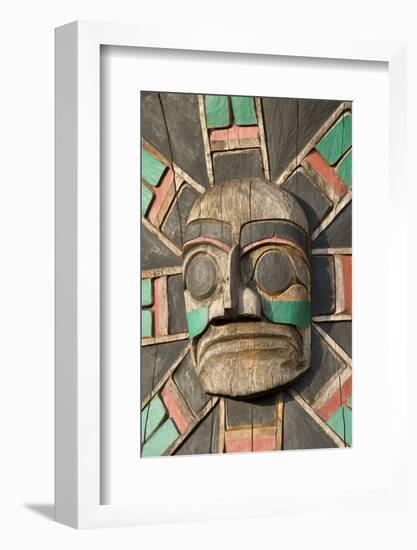 Canada, British Columbia, Vancouver Island. Raven Above Sea Serpent with Wolf and Macquinna Mask-Kevin Oke-Framed Photographic Print