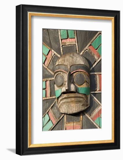 Canada, British Columbia, Vancouver Island. Raven Above Sea Serpent with Wolf and Macquinna Mask-Kevin Oke-Framed Photographic Print