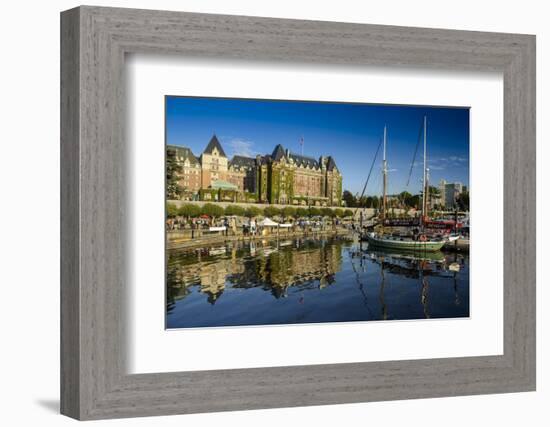 Canada, British Columbia, Vancouver Island, Victoria, Harbor and Empress Hotel-Christian Heeb-Framed Photographic Print