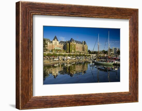 Canada, British Columbia, Vancouver Island, Victoria, Harbor and Empress Hotel-Christian Heeb-Framed Photographic Print