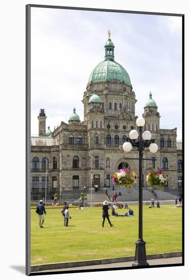 Canada, British Columbia, Victoria. Tourists on Lawn in Front of Parliament Building-Trish Drury-Mounted Photographic Print