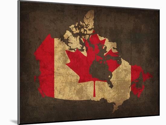 Canada Country Flag Map-Red Atlas Designs-Mounted Giclee Print