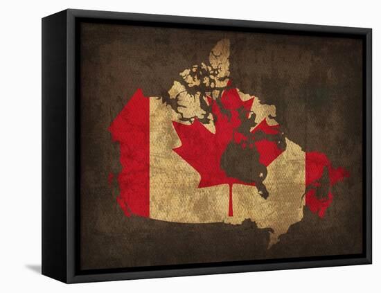 Canada Country Flag Map-Red Atlas Designs-Framed Premier Image Canvas