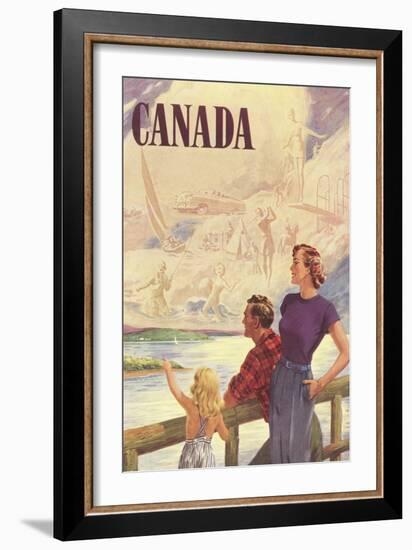 Canada Family on Bridge-null-Framed Art Print