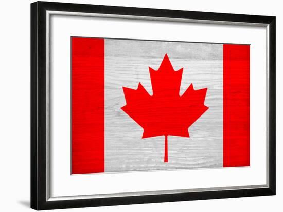 Canada Flag Design with Wood Patterning - Flags of the World Series-Philippe Hugonnard-Framed Art Print