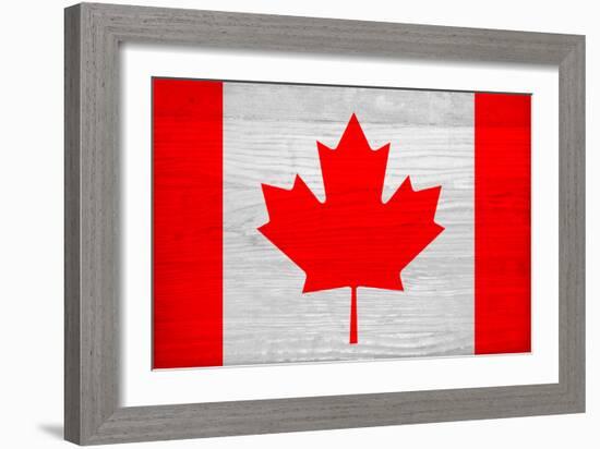 Canada Flag Design with Wood Patterning - Flags of the World Series-Philippe Hugonnard-Framed Art Print