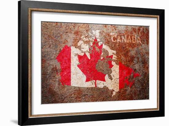 Canada Flag map-Michael Tompsett-Framed Art Print