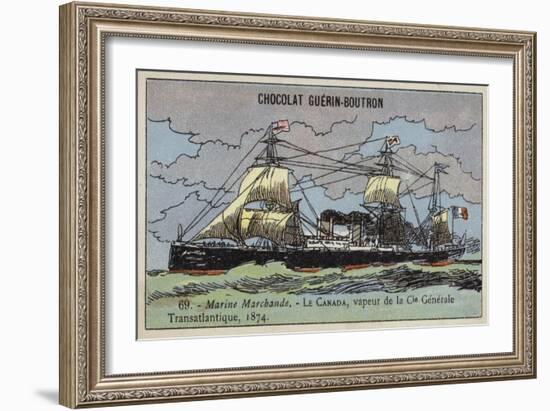 Canada, French Steamship of the Compagnie Generale Transatlantique, 1874-null-Framed Giclee Print