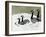 Canada Geese on David's Pond, C.2019 (Charcoal, Watercolor and Gesso on Paper)-Janel Bragg-Framed Giclee Print