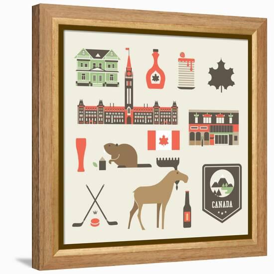 Canada Icons-vector pro-Framed Stretched Canvas