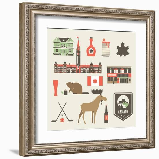 Canada Icons-vector pro-Framed Art Print