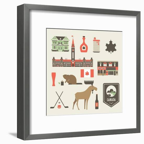 Canada Icons-vector pro-Framed Art Print