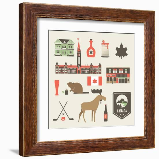 Canada Icons-vector pro-Framed Art Print