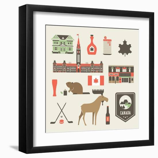 Canada Icons-vector pro-Framed Art Print