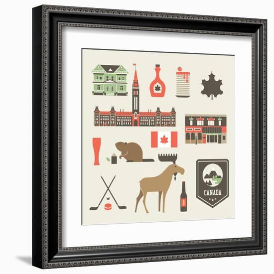 Canada Icons-vector pro-Framed Art Print