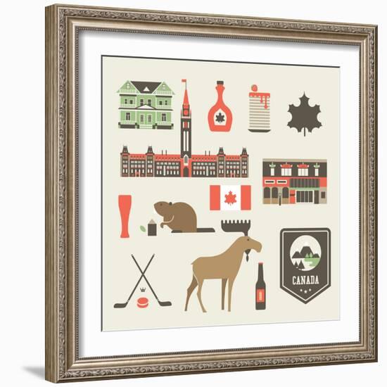 Canada Icons-vector pro-Framed Art Print