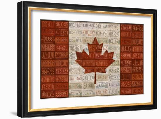 Canada License Plate Flag-Design Turnpike-Framed Giclee Print