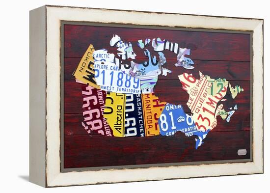 Canada License Plate Map-Design Turnpike-Framed Premier Image Canvas