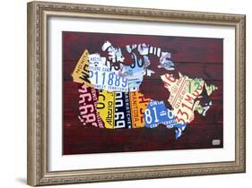 Canada License Plate Map-Design Turnpike-Framed Giclee Print