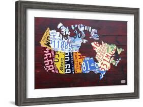 Canada License Plate Map-Design Turnpike-Framed Giclee Print