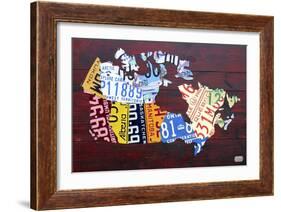 Canada License Plate Map-Design Turnpike-Framed Giclee Print