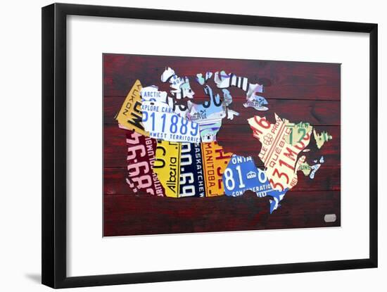 Canada License Plate Map-Design Turnpike-Framed Giclee Print