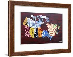 Canada License Plate Map-Design Turnpike-Framed Giclee Print