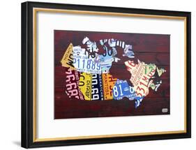 Canada License Plate Map-Design Turnpike-Framed Giclee Print