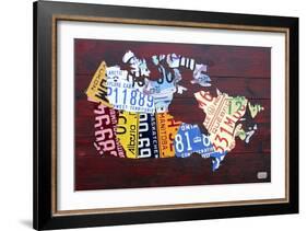 Canada License Plate Map-Design Turnpike-Framed Giclee Print