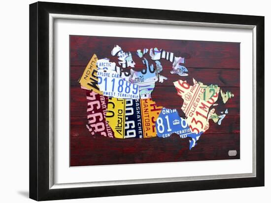 Canada License Plate Map-Design Turnpike-Framed Giclee Print