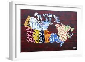 Canada License Plate Map-Design Turnpike-Framed Giclee Print