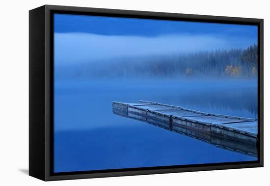 Canada, Manitoba, Duck Mountain Provincial Park. Dock on Blue Lake at dawn.-Jaynes Gallery-Framed Premier Image Canvas