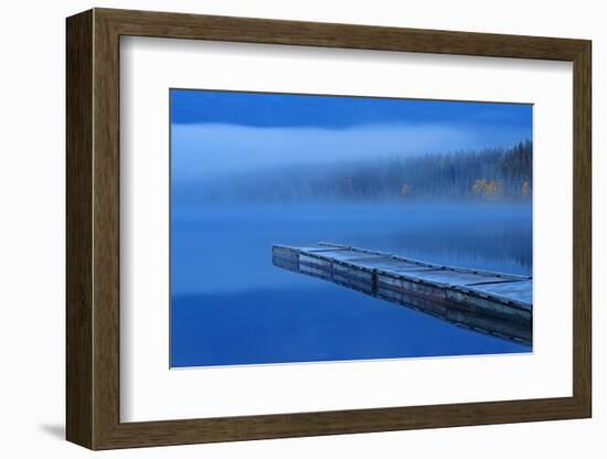 Canada, Manitoba, Duck Mountain Provincial Park. Dock on Blue Lake at dawn.-Jaynes Gallery-Framed Photographic Print