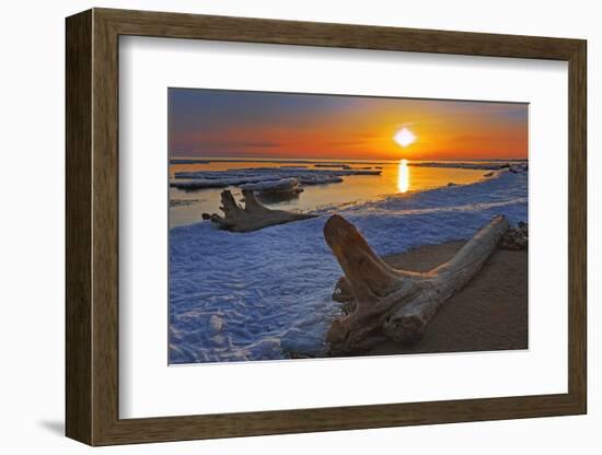 Canada, Manitoba. Ice and driftwood on Lake Manitoba at sunrise.-Jaynes Gallery-Framed Photographic Print