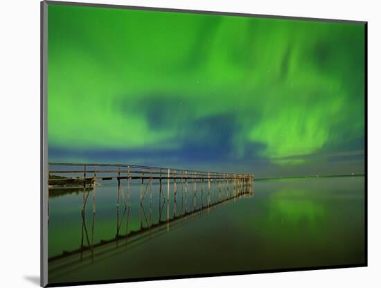 Canada, Manitoba, Matlock. Northern lights reflected in Lake Winnipeg.-Jaynes Gallery-Mounted Photographic Print