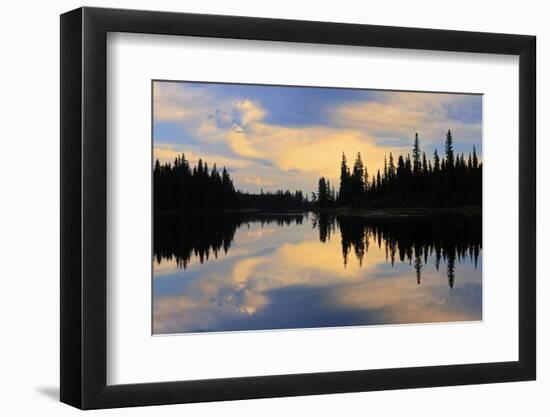 Canada, Manitoba, Pisew Falls Provincial Park. Forest reflected in Grass River.-Jaynes Gallery-Framed Photographic Print