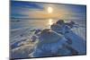 Canada, Manitoba, Winnipeg. Sunset on Lake Winnipeg spring ice.-Jaynes Gallery-Mounted Photographic Print